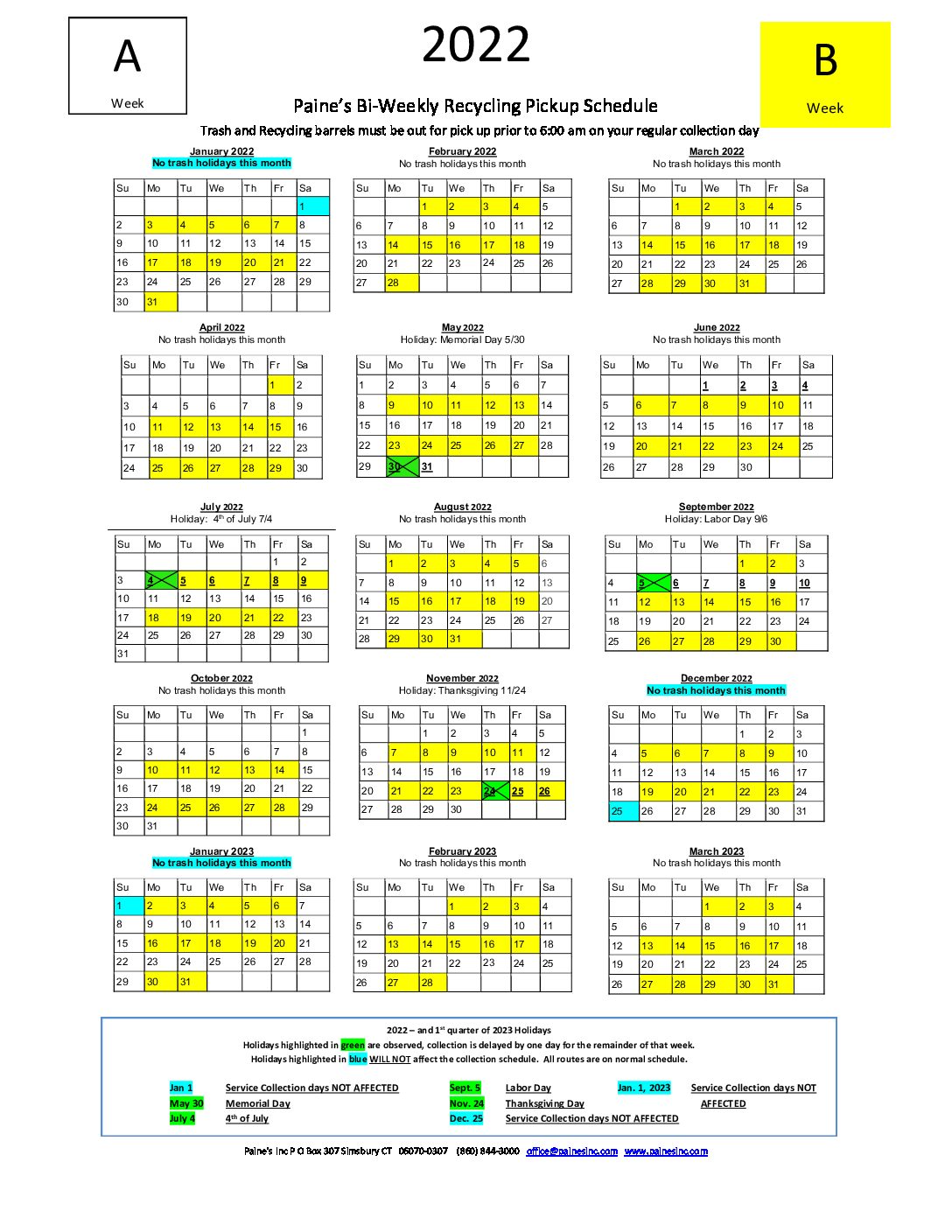 a-b-schedule-2022-2023 – Paine’s Inc. Recycling & Rubbish Removal ...